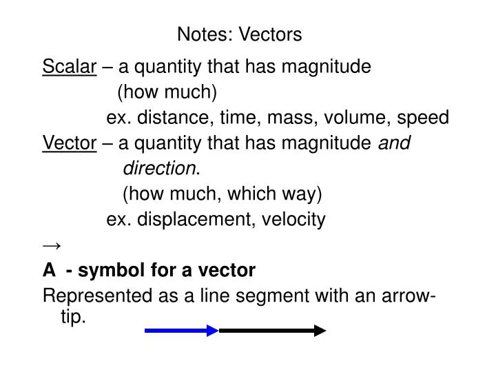 notes vectors