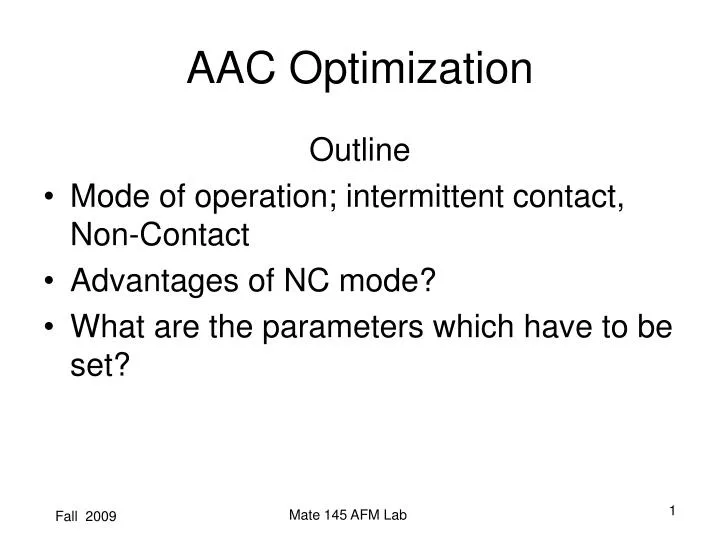 aac optimization