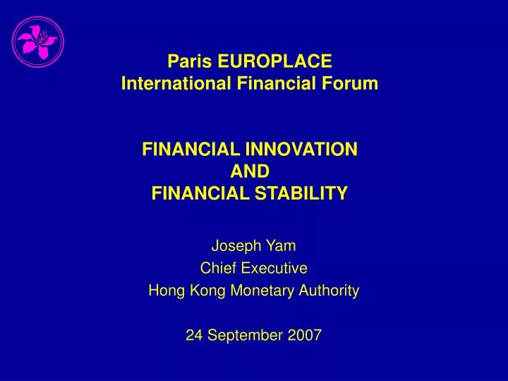 paris europlace international financial forum financial innovation and financial stability