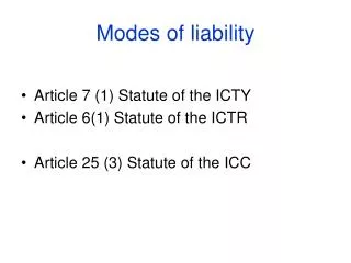 Modes of liability