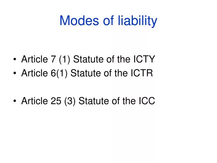 modes of liability