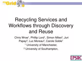Recycling Services and Workflows through Discovery and Reuse
