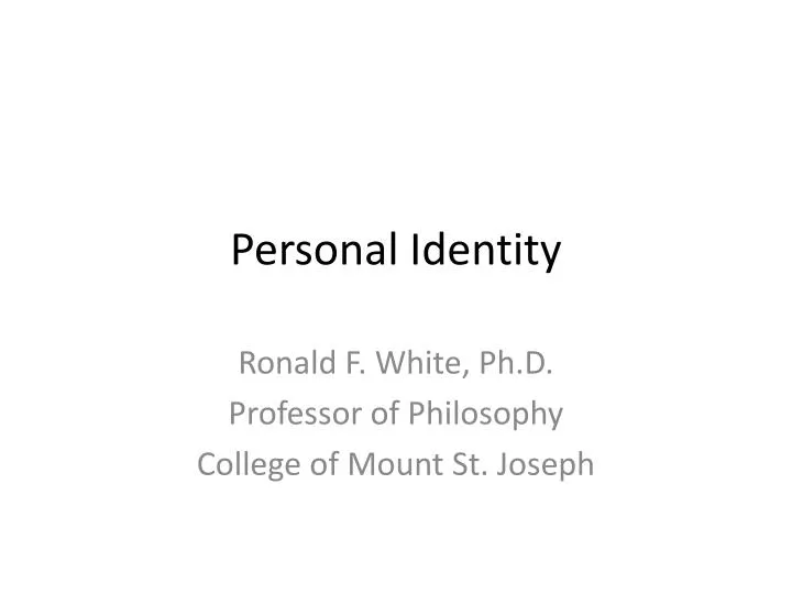 personal identity