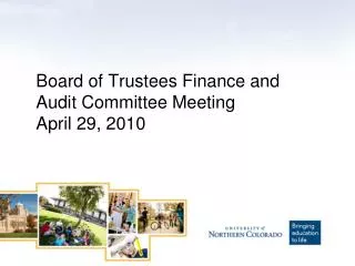 Board of Trustees Finance and Audit Committee Meeting April 29, 2010
