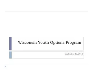 Wisconsin Youth Options Program