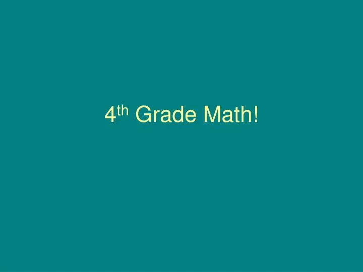 4 th grade math