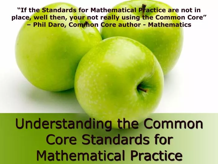 understanding the common core standards for mathematical practice