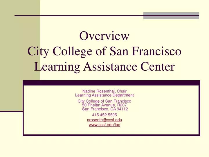 overview city college of san francisco learning assistance center
