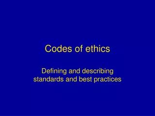 Codes of ethics
