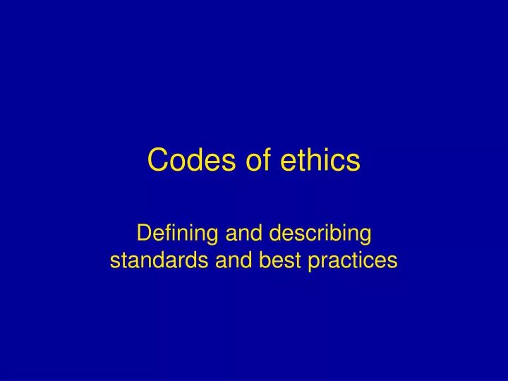 codes of ethics