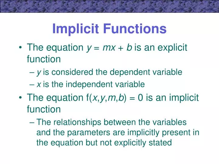 implicit functions