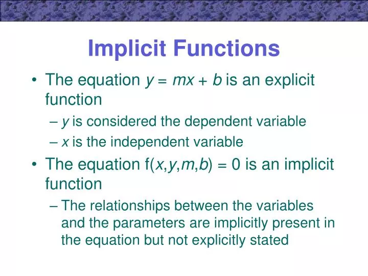 Implicit Function Meaning