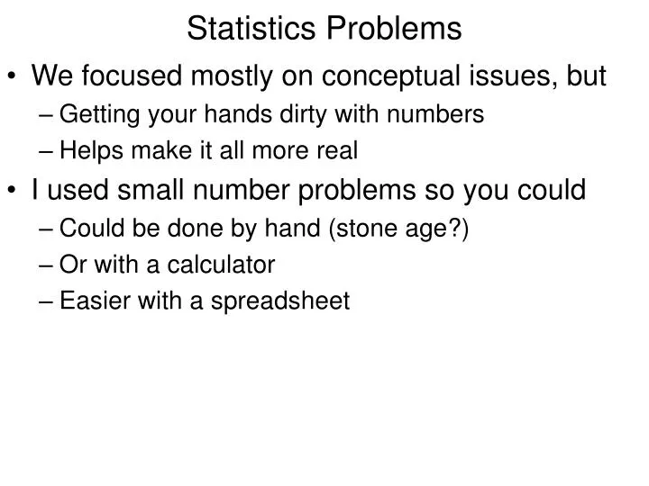 statistics problems