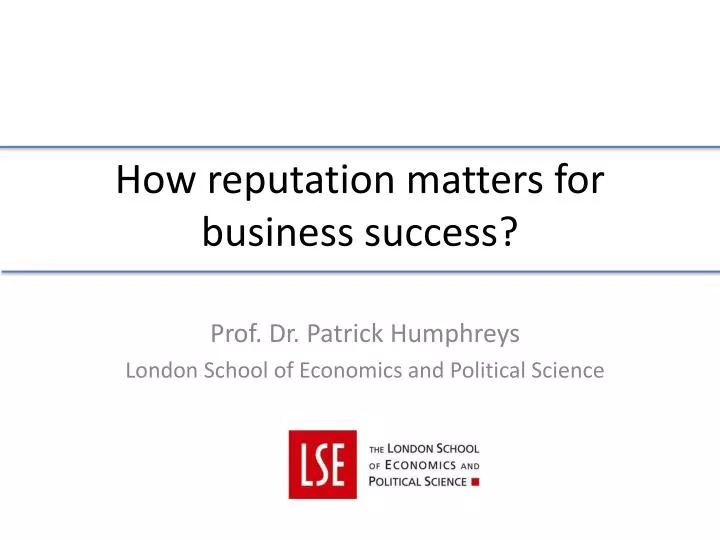 how reputation matter s for business success
