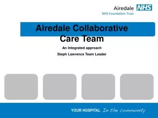 Airedale Collaborative Care Team An Integrated approach Steph Lawrence Team Leader
