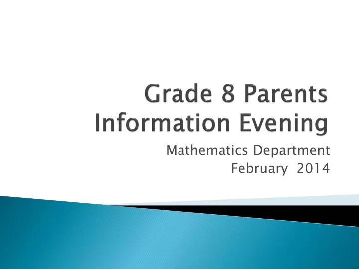 grade 8 parents information evening