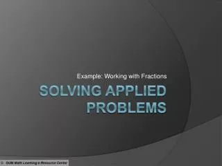 Solving Applied problems