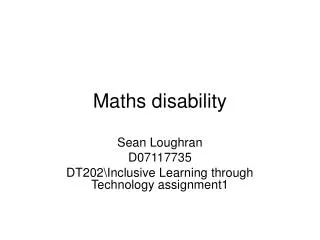 Maths disability