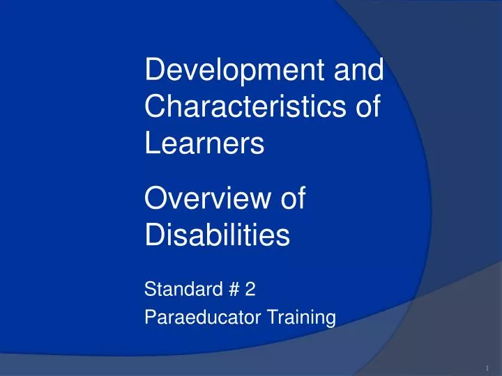 standard 2 paraeducator training