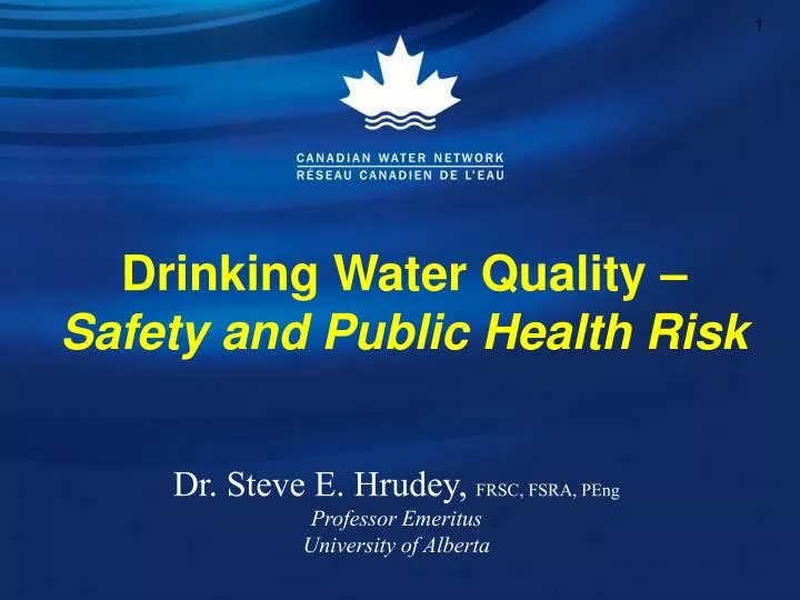 drinking water quality safety and public health risk
