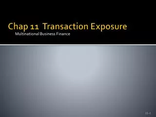 Chap 11 Transaction Exposure
