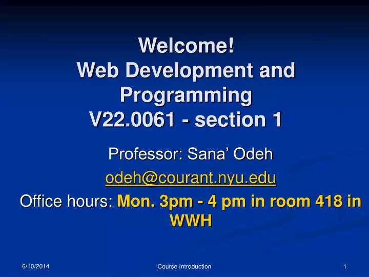 welcome web development and programming v22 0061 section 1