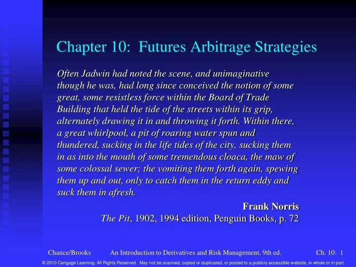 chapter 10 futures arbitrage strategies