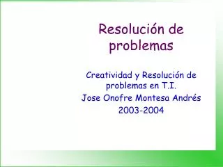 resoluci n de problemas