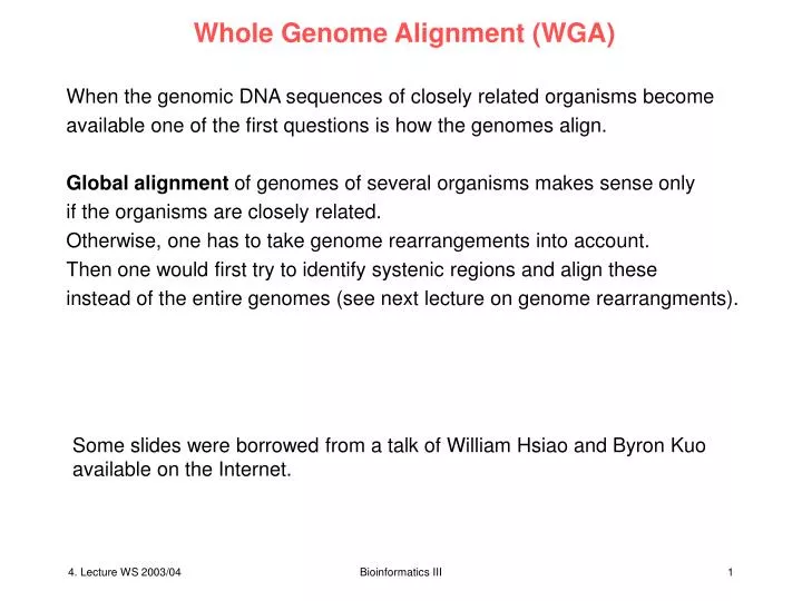 whole genome alignment wga