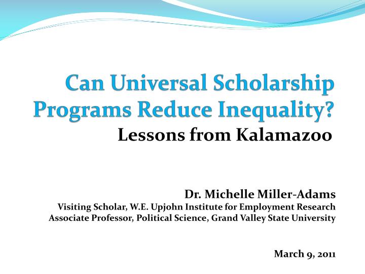 can universal scholarship programs reduce inequality