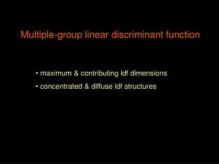 Multiple-group linear discriminant function