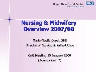 Nursing &amp; Midwifery Overview 2007/08