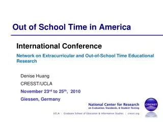Out of School Time in America