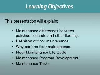 Learning Objectives