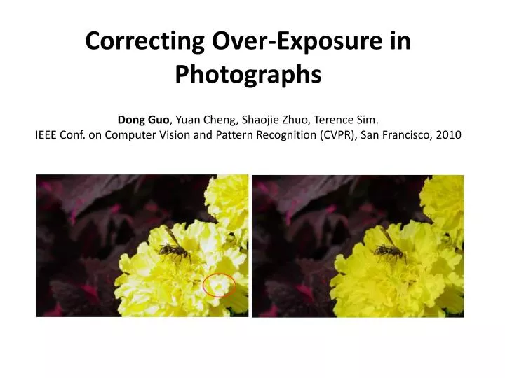 correcting over exposure in photographs