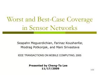 Worst and Best-Case Coverage in Sensor Networks