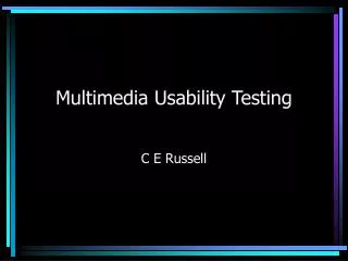 Multimedia Usability Testing