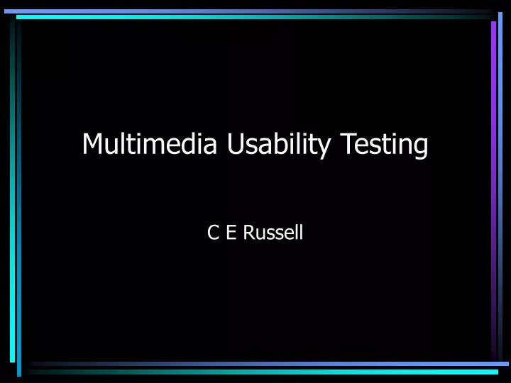 multimedia usability testing