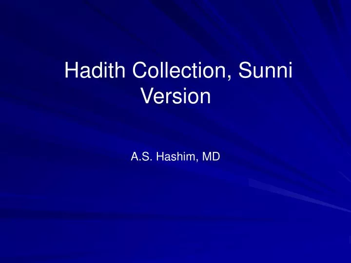 hadith collection sunni version