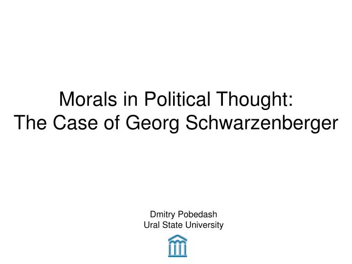 morals in political thought the case of georg schwarzenberger