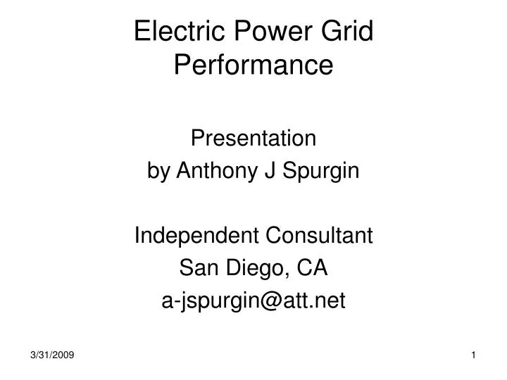 electric power grid performance