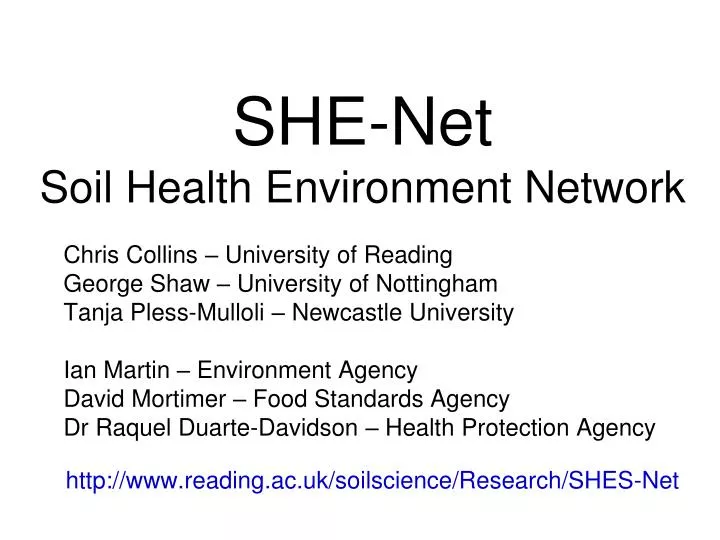 she net soil health environment network