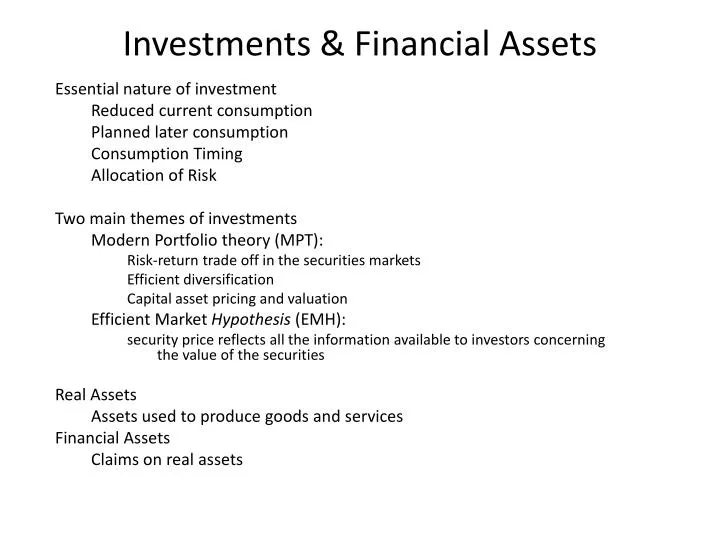 investments financial assets