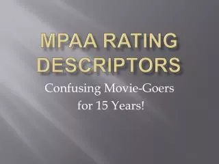 MPAA Rating Descriptors