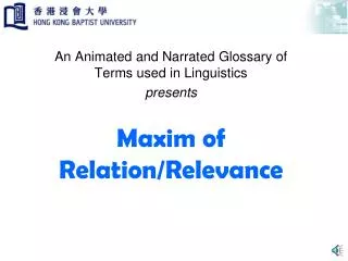Maxim of Relation/Relevance