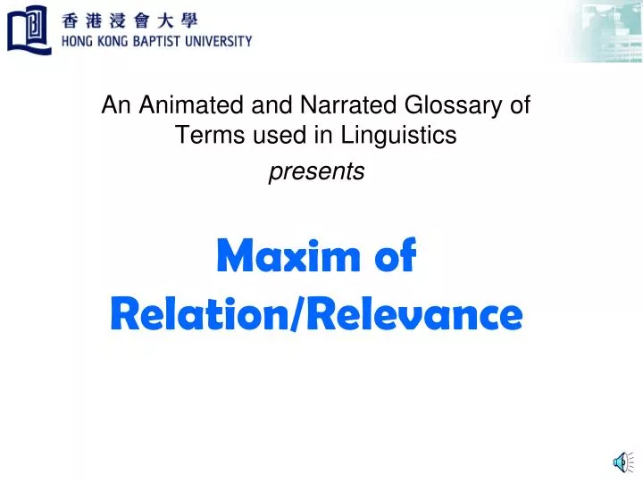 maxim of relation relevance