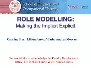 ROLE MODELLING: Making the Implicit Explicit