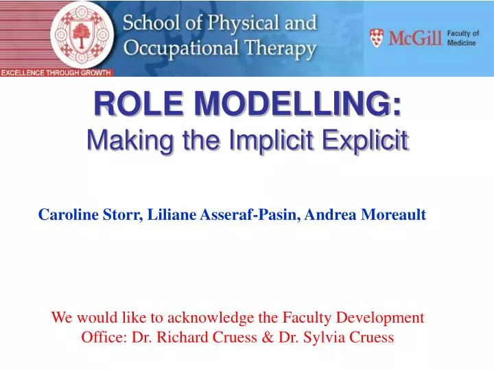 role modelling making the implicit explicit
