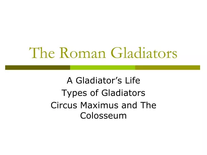 the roman gladiators