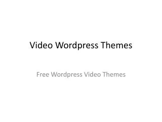 video wordpress themes